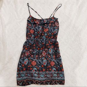 American Eagle Blue and Red Floral Dress